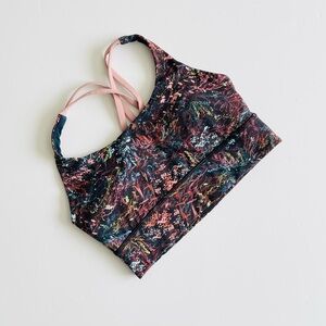 Lululemon SIZE 6 Energy Longlined Sports Bra in Foliage Overlay Multi Floral